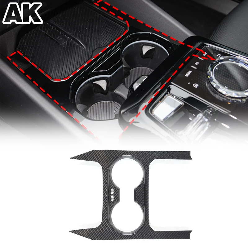 For BMW 5 Series G60 2024 Real Carbon Fiber Car Center Console Water Cup Holder Frame Cover Trim Sticker Car Accessories