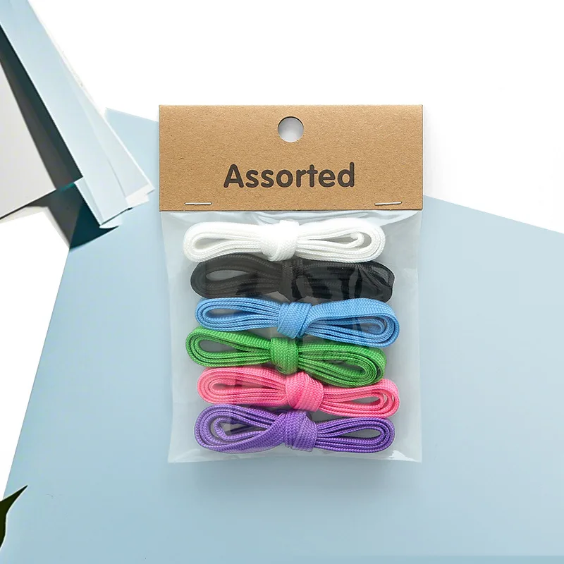 أربطة أحذية مسطحة جديدة ملونة من البوليستر للرجال والنساء أحذية رياضية قماشية أحذية بيضاء أربطة أحذية رياضية وترفيهية إبداعية #6