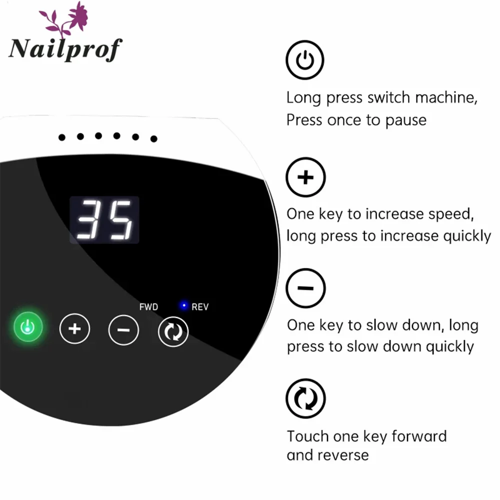 Perceuse à ongles électrique portable, 35000 tr/min, ensemble de perceuse à gel, forme de stylo, manucure, perceuse à ongles