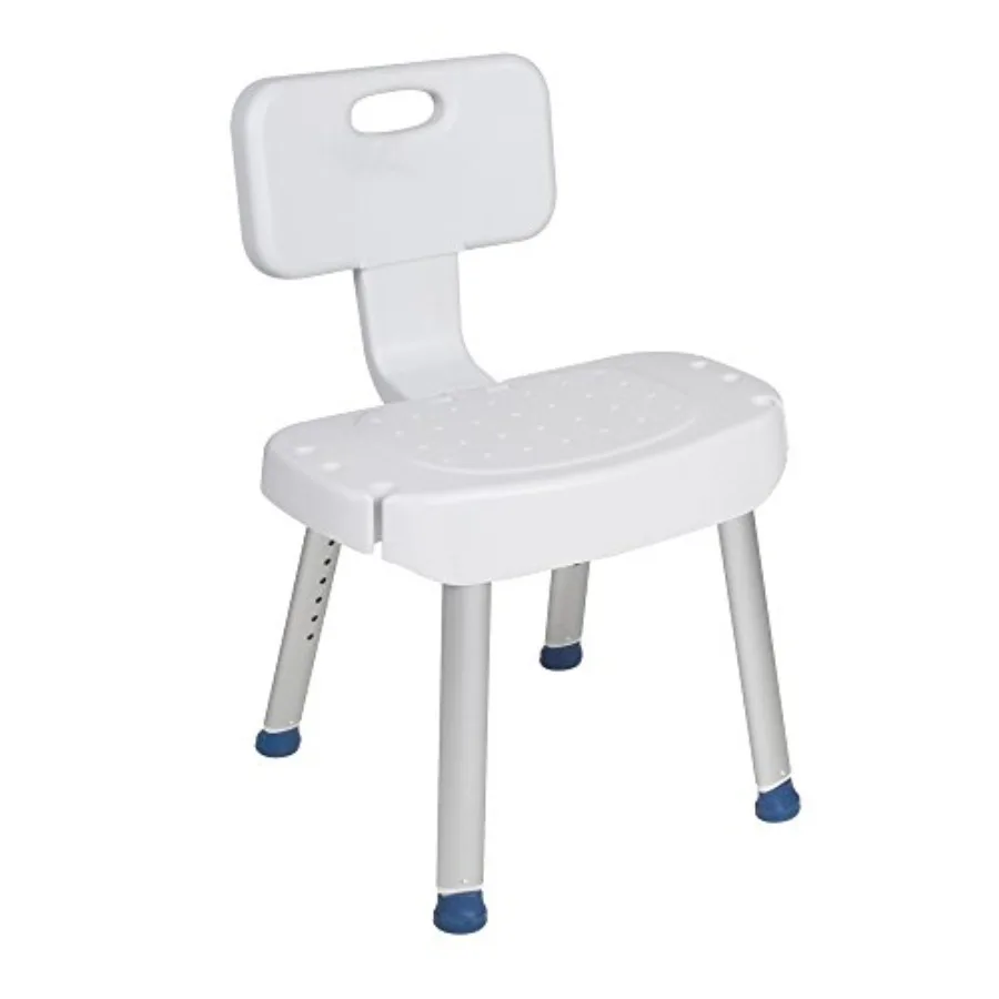 Drive Medical Bathroom Safety Shower Chair with Folding Back White