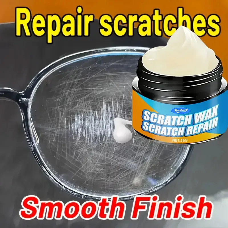Multi-Purpose Glass & Lens Scratch Repair Kit, Glass Lens Scratch Repair Polishing Cream, Restores Clarity,Anti-Scratch Care,35g