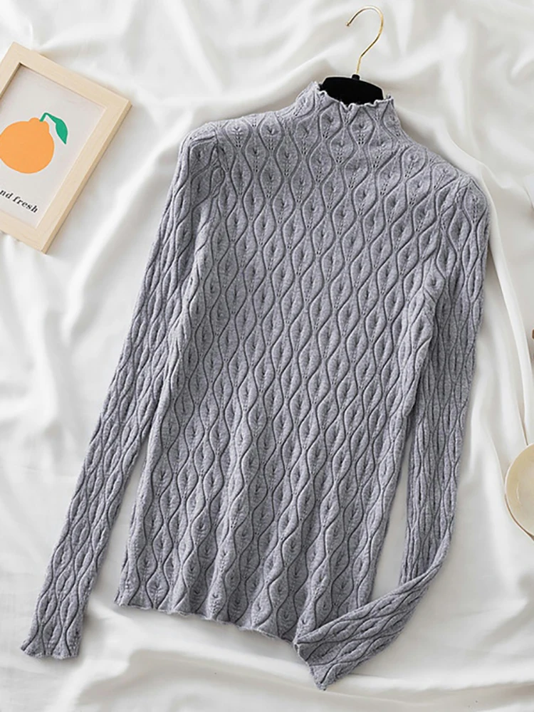 2024 Cashmere Turtleneck Women Sweaters Autumn Winter Warm Pullover Slim Tops Knitted Sweater Female Jumper Soft Pull  Tops