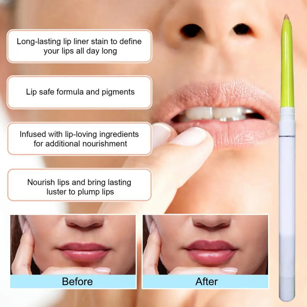 ترطيب الشفاه بطانة غير مرئية طبطب الشفاه بطانة مجموعة لترطيب طويل الأمد تغذية مقاوم للماء ماكياج المرأة لممتلئ #3