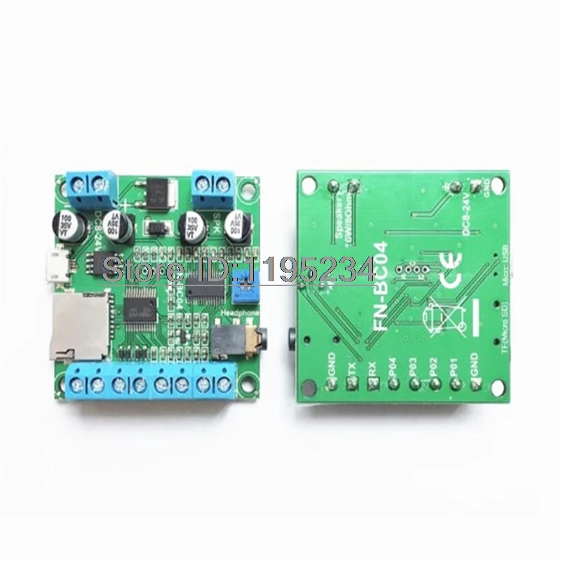 4 Buttons Triggered MP3 Sound Module Triggerable MP3 Sound Board with 10Watts Amplifier for Industrial Control and Security