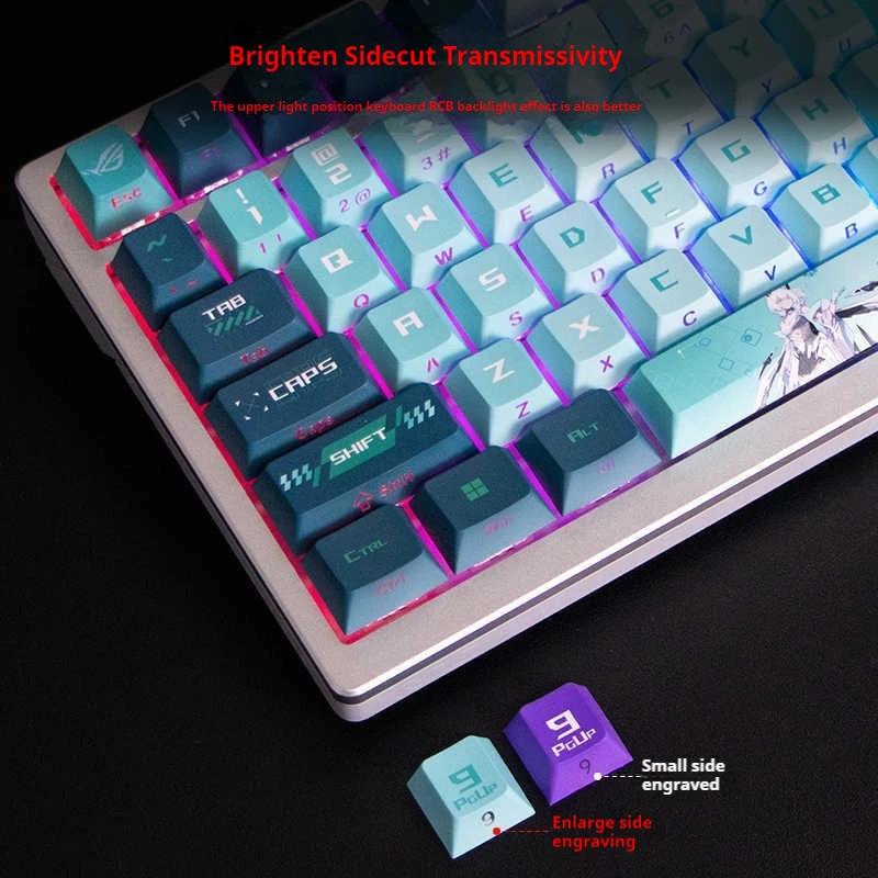 Blowing Snow Ji Series Nightmare Keyboard Pbt Keycap Is Suitable For Cross Rog Ranger 2nx 98/ Positive Engraving/Side Engraving