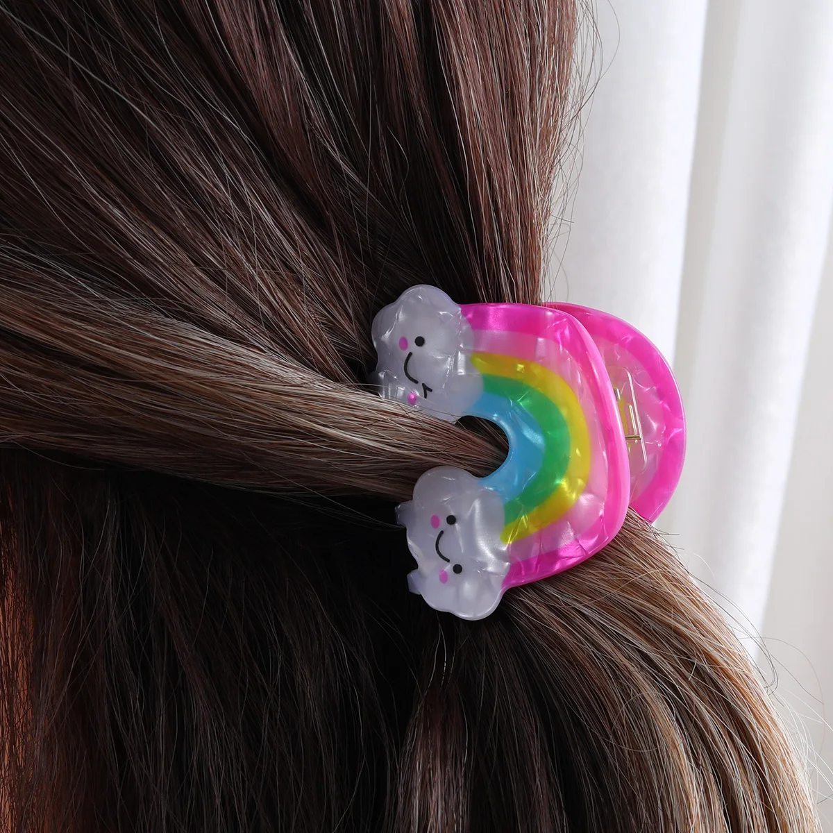 Strong Hold Rainbow Hair Claw Clip for Women & Girls - Non-Slip, Bright Colors, Perfect Gift, Cute & Chic Style