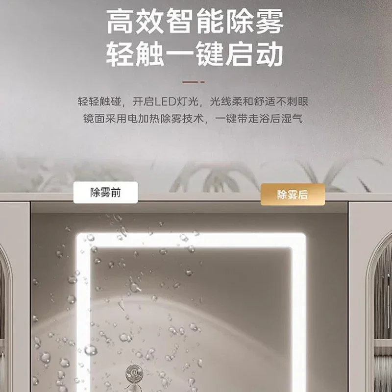 كريم نمط الحمام بالباطل رفوف مفتوحة مع بالوعة تخزين الحمام بالباطل أدراج أثاث المنزل الياباني Spiegelkast LLBC #4