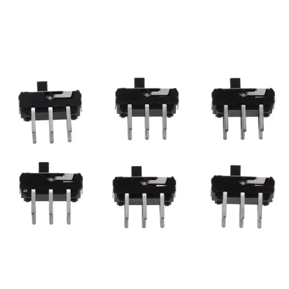 2 Position DPDT 2P2T 6 Pin PCB Panel Mini Vertical Slide Switch, 6 Piece