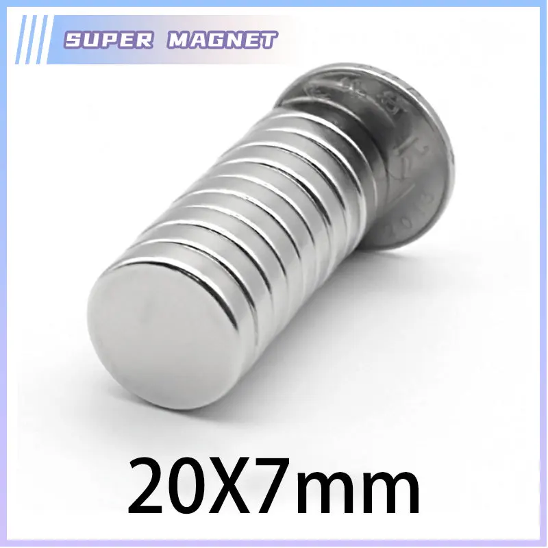 5/10//15/20/25PCS 20x7mm N35 NdFeB Countersunk Round Magnet 20mm x 7mm Super Powerful Strong Permanent Magnetic imane Disc