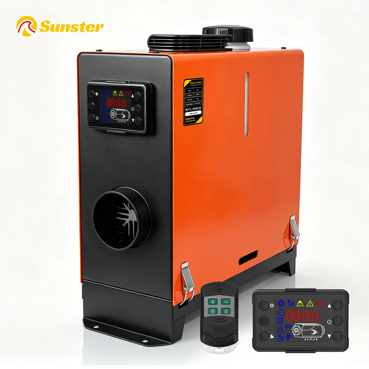 8KW 12V 24V Universelle Diesel-Luftheizung mit LCD-Schalter, geräuscharme Diesel-Standheizung für Auto, Wohnmobil, Camper und Zelt
