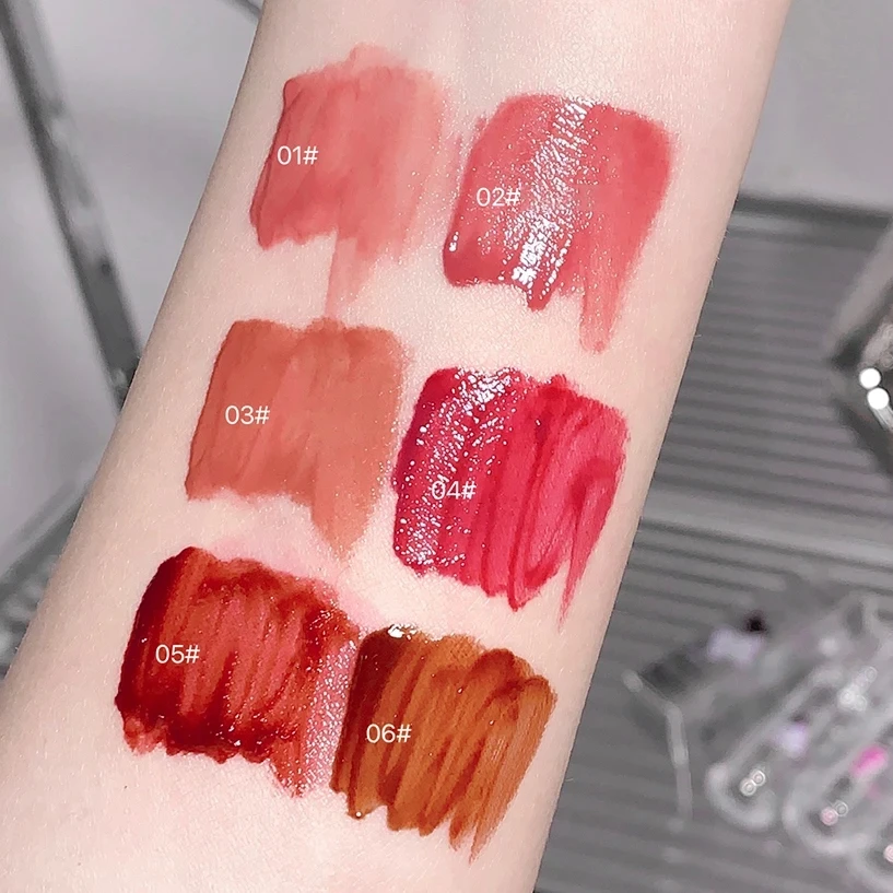 Gelado Espelho Lip Glaze, Alto Brilho, Hidratante, De Longa Duração, Sem Desbotamento, Batom Líquido Borboleta, Maquiagem Sexy Lábios Vermelhos, Cosméticos