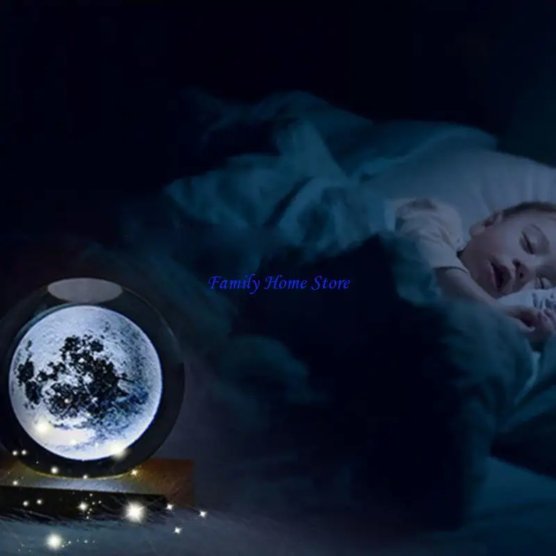 

P0UF Luminous Crystal Ball Desktop Ornaments Transparent Glass Material Perfect Gifts