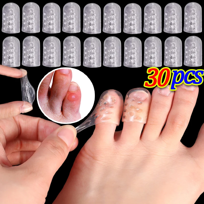 5/30pcs Transparent Silicone Toe Covers Women Gel Little Toes Protector Tube Foot Care Finger Caps Elasticity Prevents Blisters