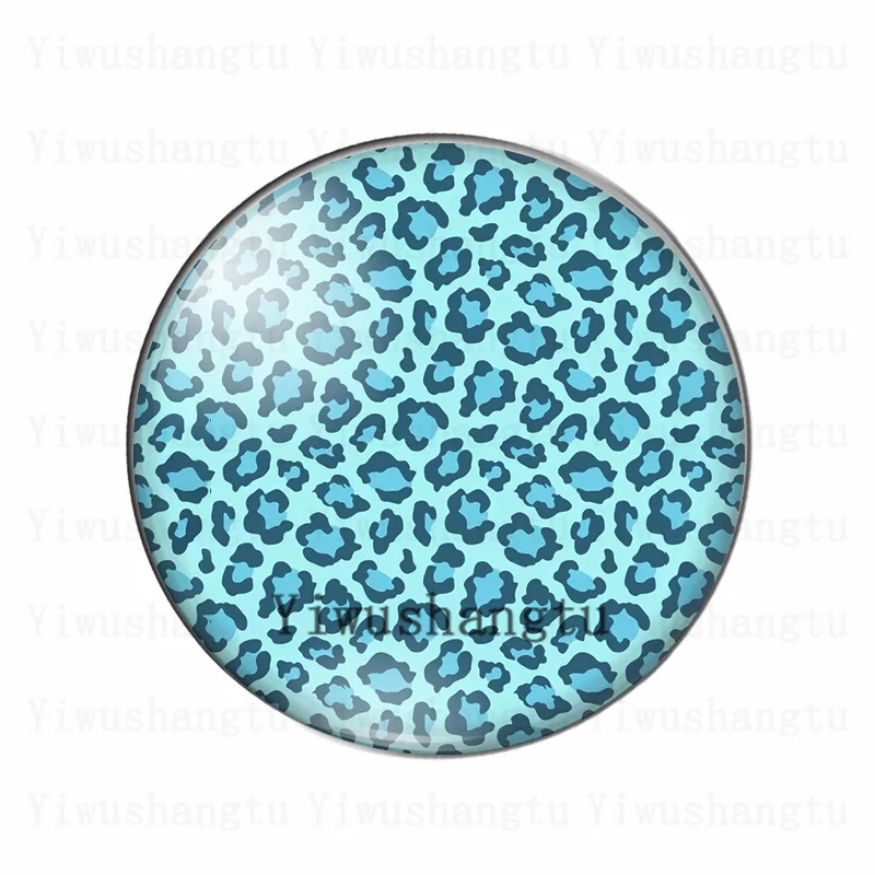 Fashion green yellow leopard print 10pcs mixed 12mm/20mm/25mm/30mm photo glass cabochon demo flat back Making findings