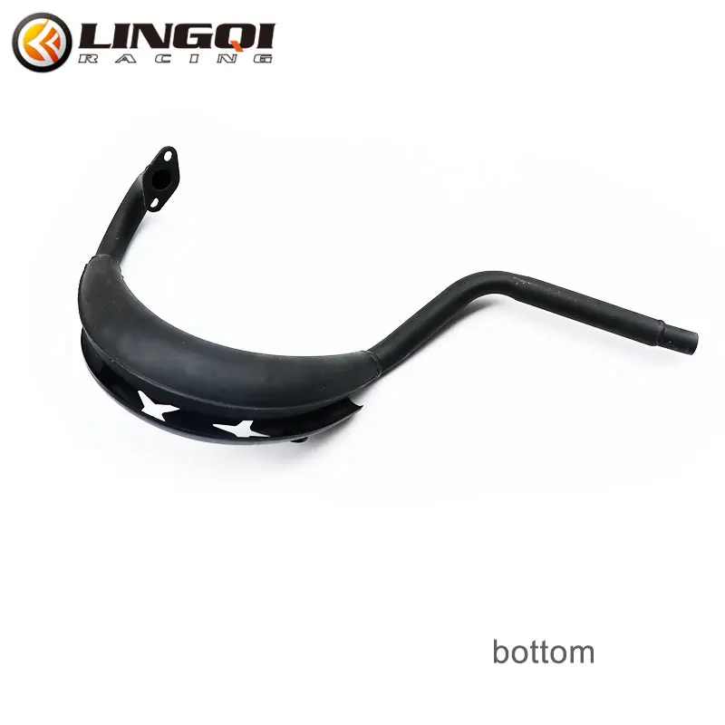 LINGQI Exhaust Muffler Expansion Chamber Pipe Motorcycle Engine Kit For 2 Stroke 49cc 50cc Gas Motor Dirt Bike Black KT