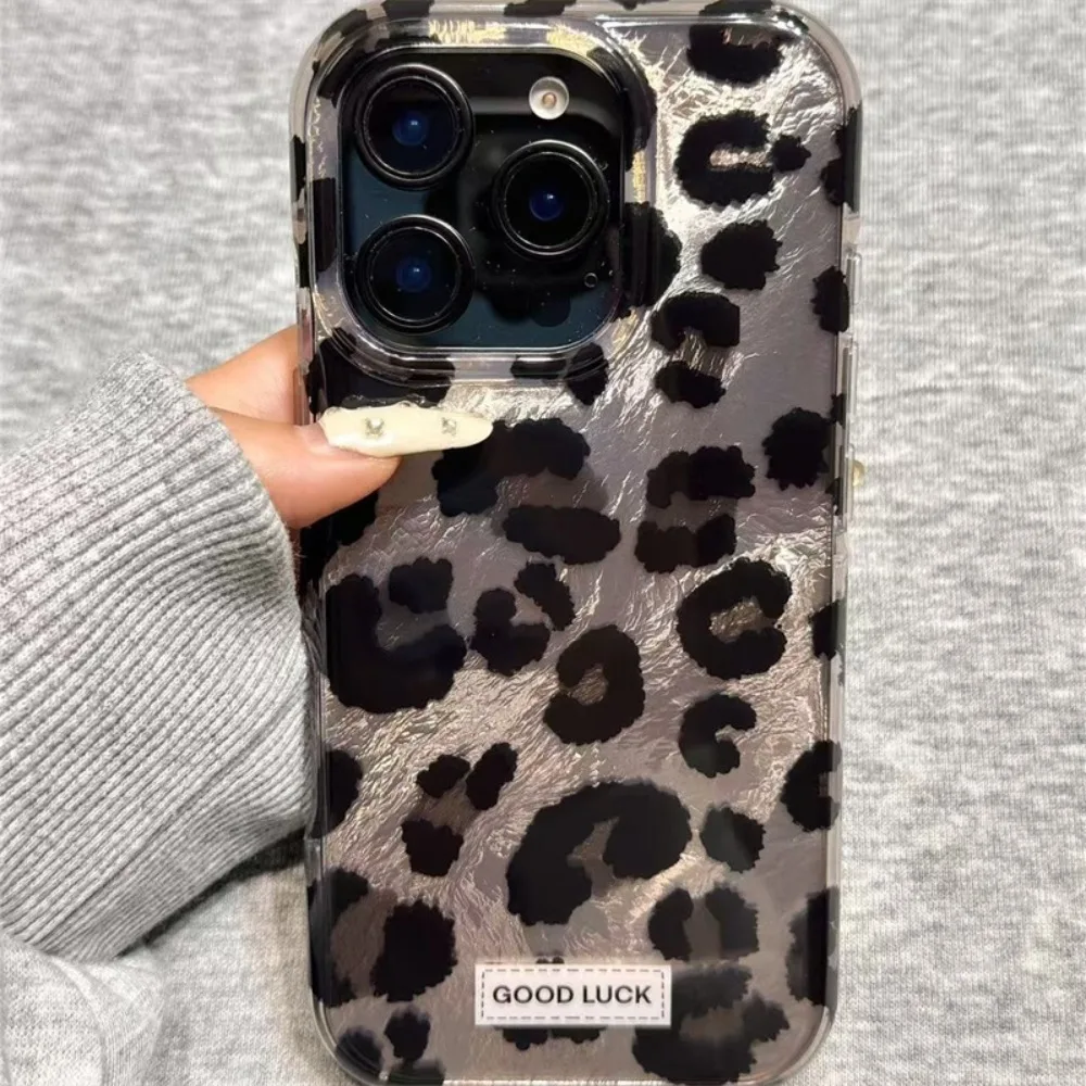 Luxury Leopard Print Design Phone Case for Samsung Galaxy S26 S25 S24 S23 S22 S21 FE Ultra Plus 4G 5G Feather Texture Back Cover