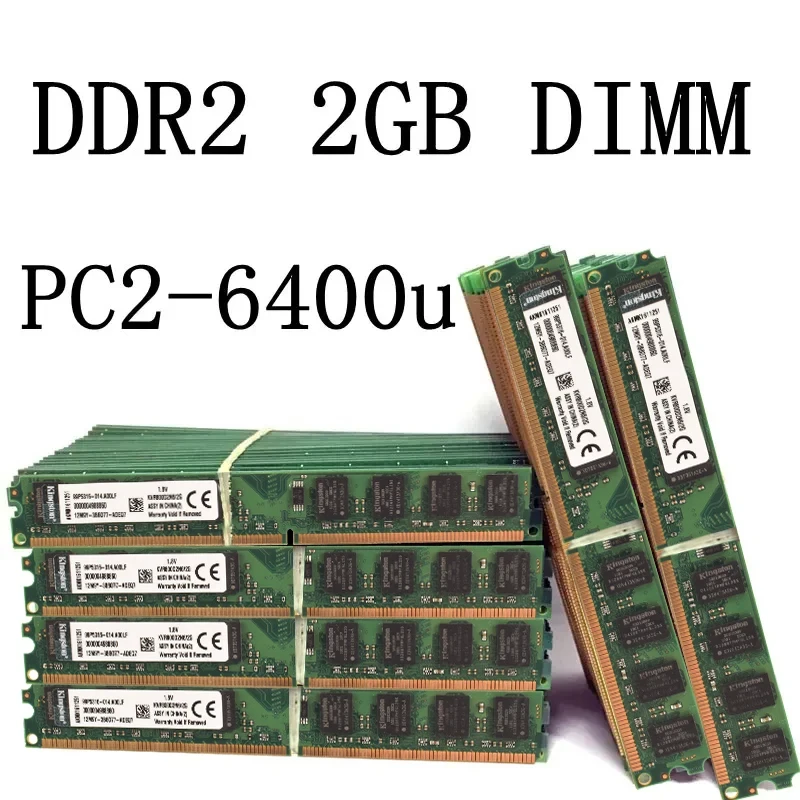 Imagem -05 - Kingston-memória Ram Udimm para Desktop Não-ecc sem Buffer Ddr2 2gb 667mhz 800mhz Pc25300 Pc26400 240 Pinos 1.8v 10 25 50 Peças