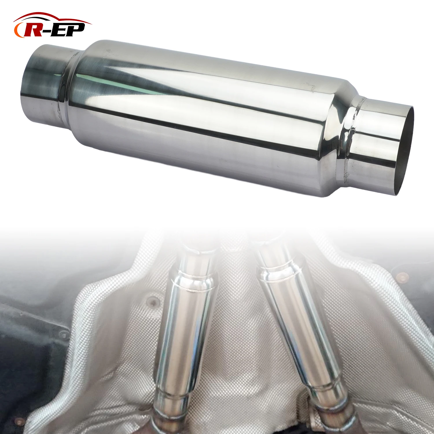 Car Exhaust System Muffler Pipe Silver 51MM 57MM 63MM 76MM Stainless Steel For Sport Racing Accessries Modified Universal Boost
