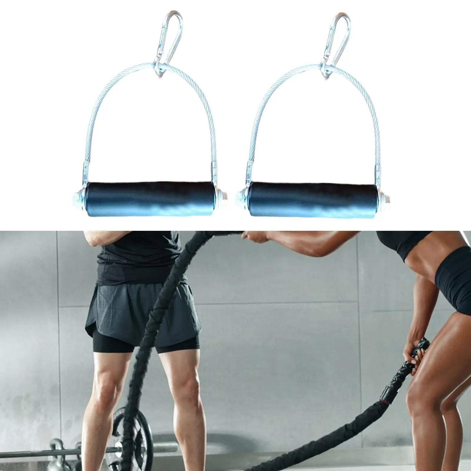 Double D Row Handle Cable Machine Handles Heavy Duty Resistance Band Handles Grip Attachments for Bodybuilding Working Out