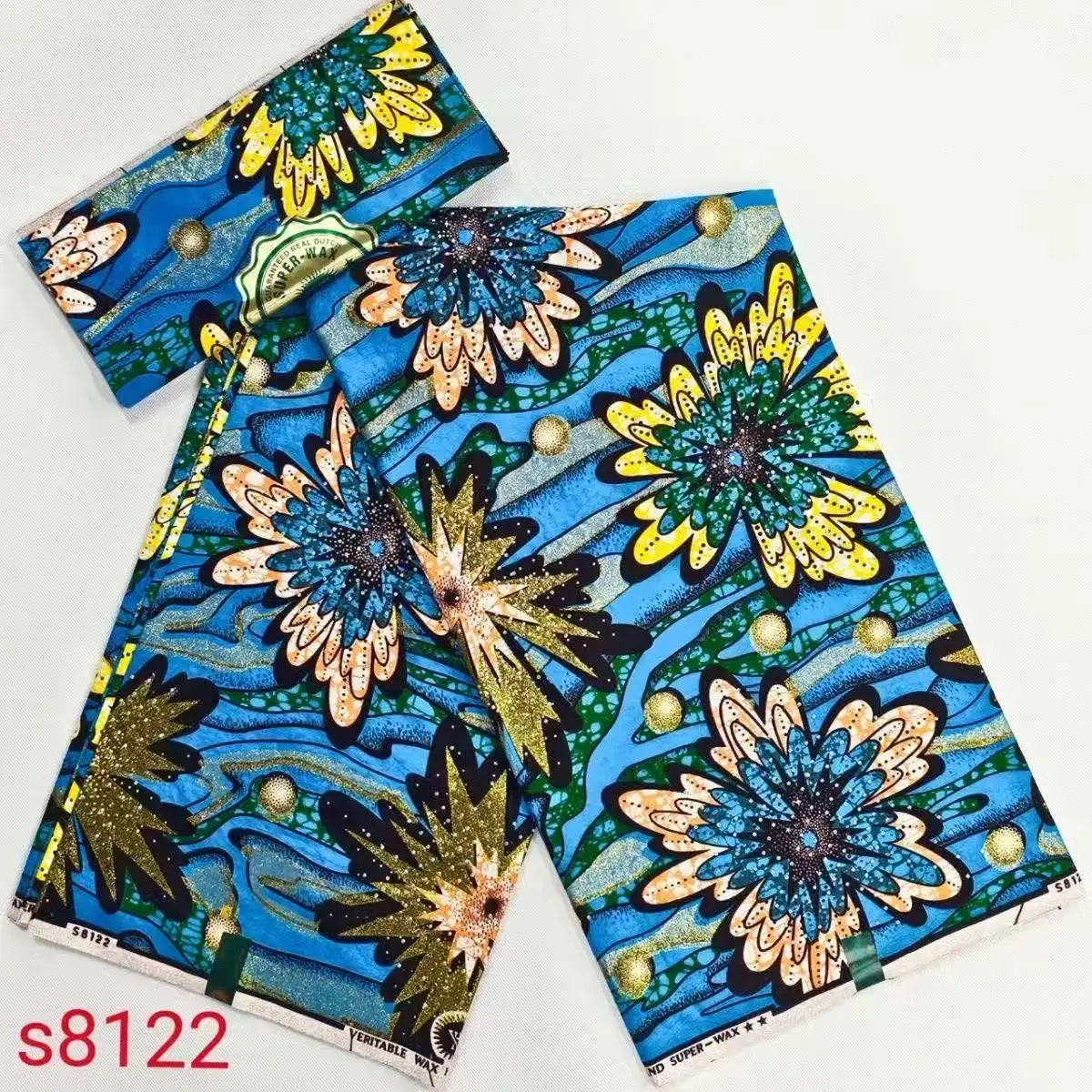 2025 New Super Good African Wax Fabric Cotton Material New Grand Wax Ankara Shine Pagne Grey Color Golden Shine Stuff Batik