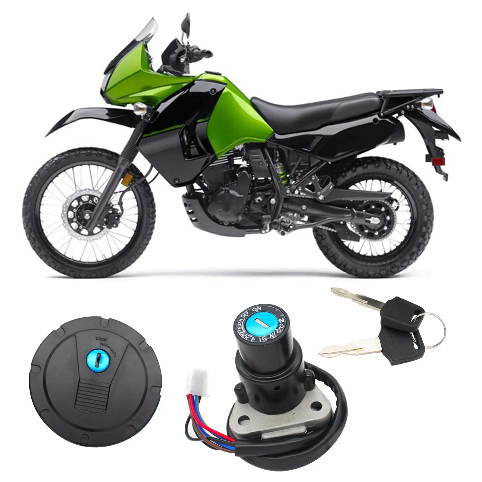 Motorcycle Ignition Switch Lock High Performance Premium Replaces Electric Door Lock for Kawasaki Klr650 Klr 650 1987-2007