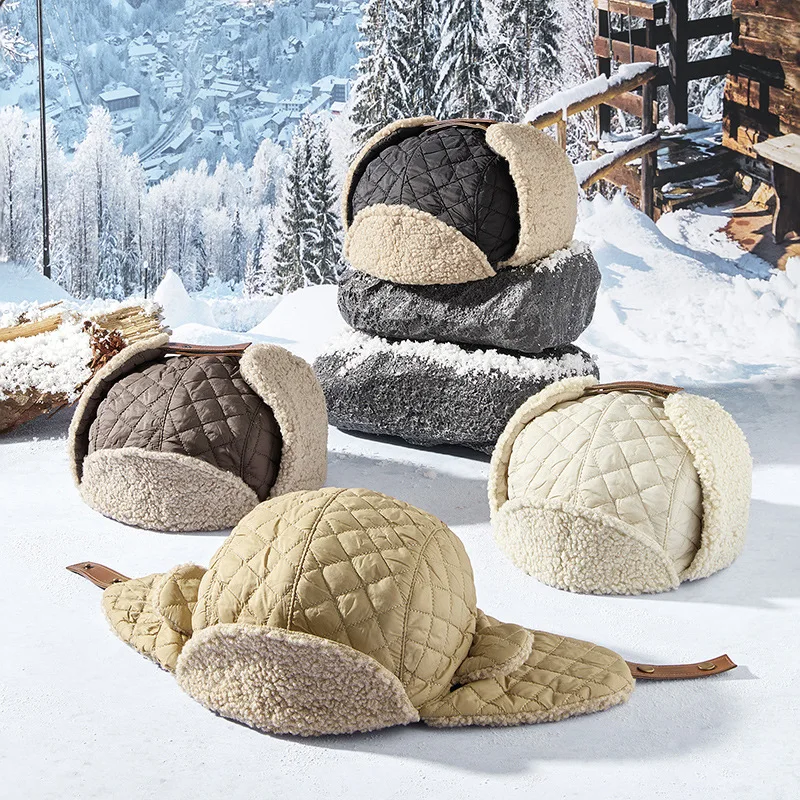 2026 Couples Biker Hat for Women Winter Fleece-Lined Warm Ear-Covering Windproof Thickened Outdoor Cycling Flying Hat