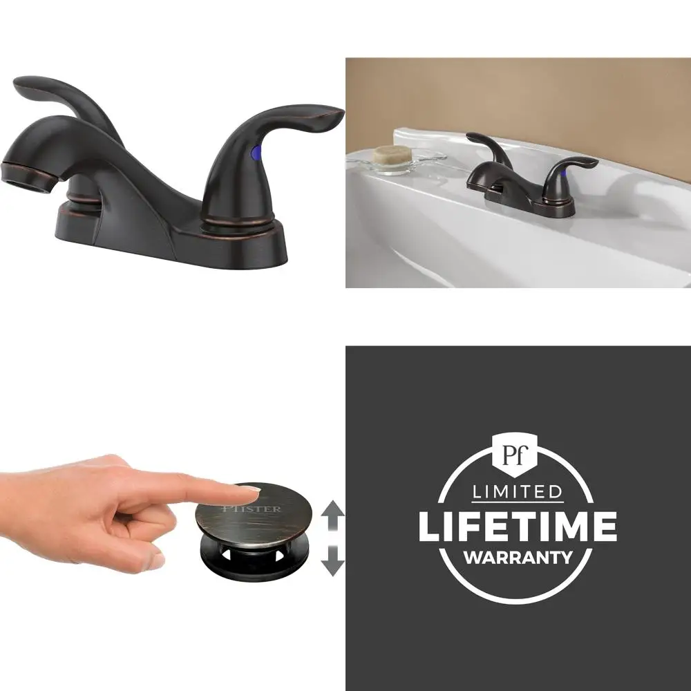 

4 Inch Centerset Bathroom Faucet in Tuscan Bronze Finish, High-Quality and Durable Design for Luxurious Bathroom Upgrades