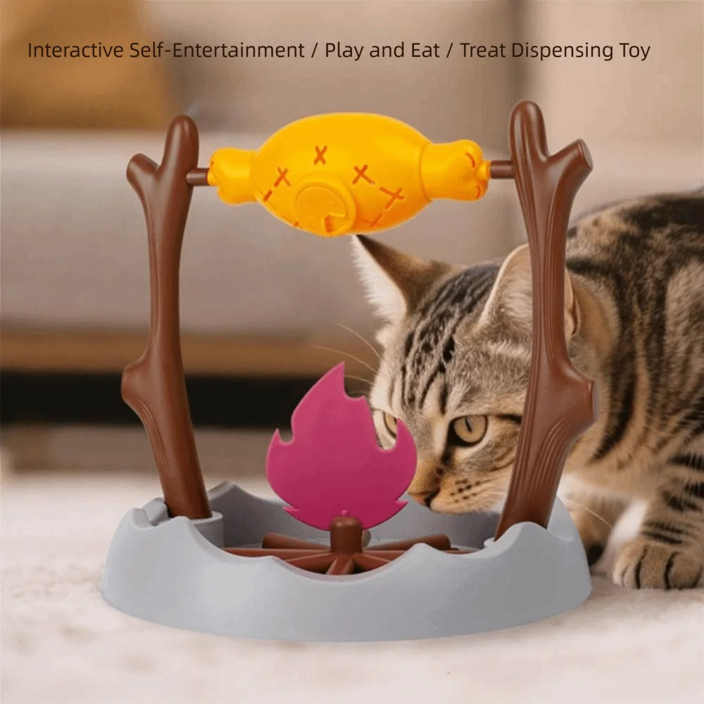 

Roasted Chicken Leg Cat Leaking Food Toy Rotating Slow Feeding Pet Cat Dog Toy Relieve Boredom Food Leakage Device Slow Feeder
