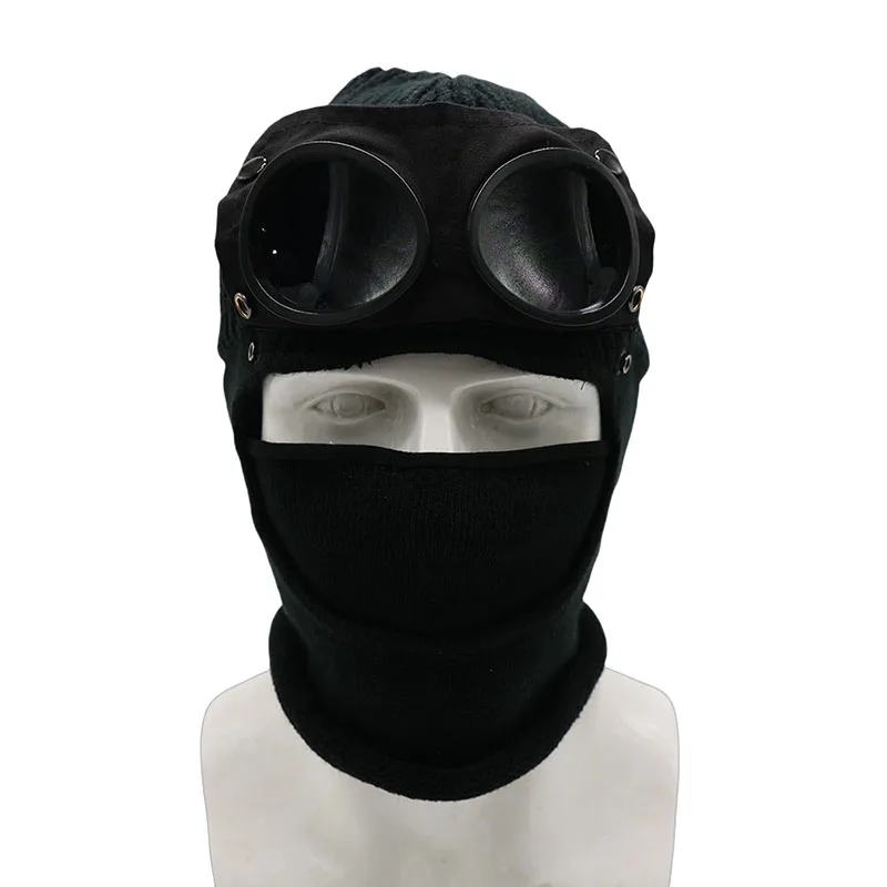 1個入り トレンド 秋冬 暖かい帽子 パイロットメガネ付き 男女兼用 耳当て付き 防風 サイクリング フルフェイスカバー 暖かいニット帽