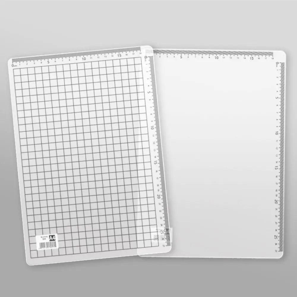 Anti Slip Pad Grid Sewing Cutting Mats Grid Scale PVC Transparent Ruler Board Waterproof A4 Writing Drawing Desk Pad Exam Office