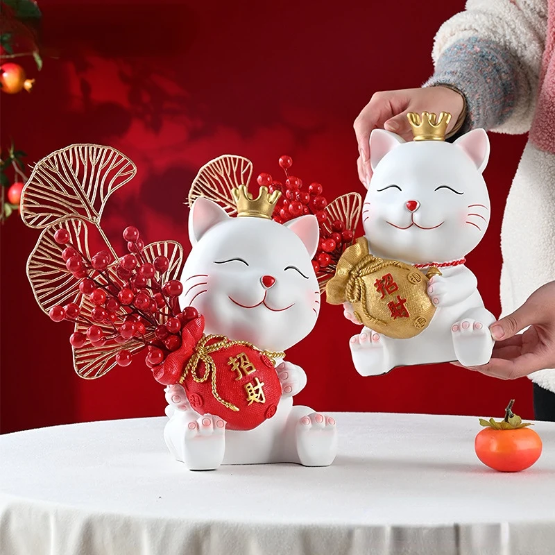 Lucky Ornament Wholesale Spring Festival Light Luxury Living Room Desktop Decoration New Year Flower Blessing Bucket