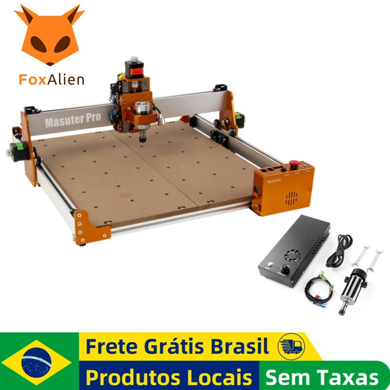 FoxAlien CNC Maser Pro with 300W Axis Dispatch Locally in Brazil, CNC Router Machine for Wood Sculpture Aluminum