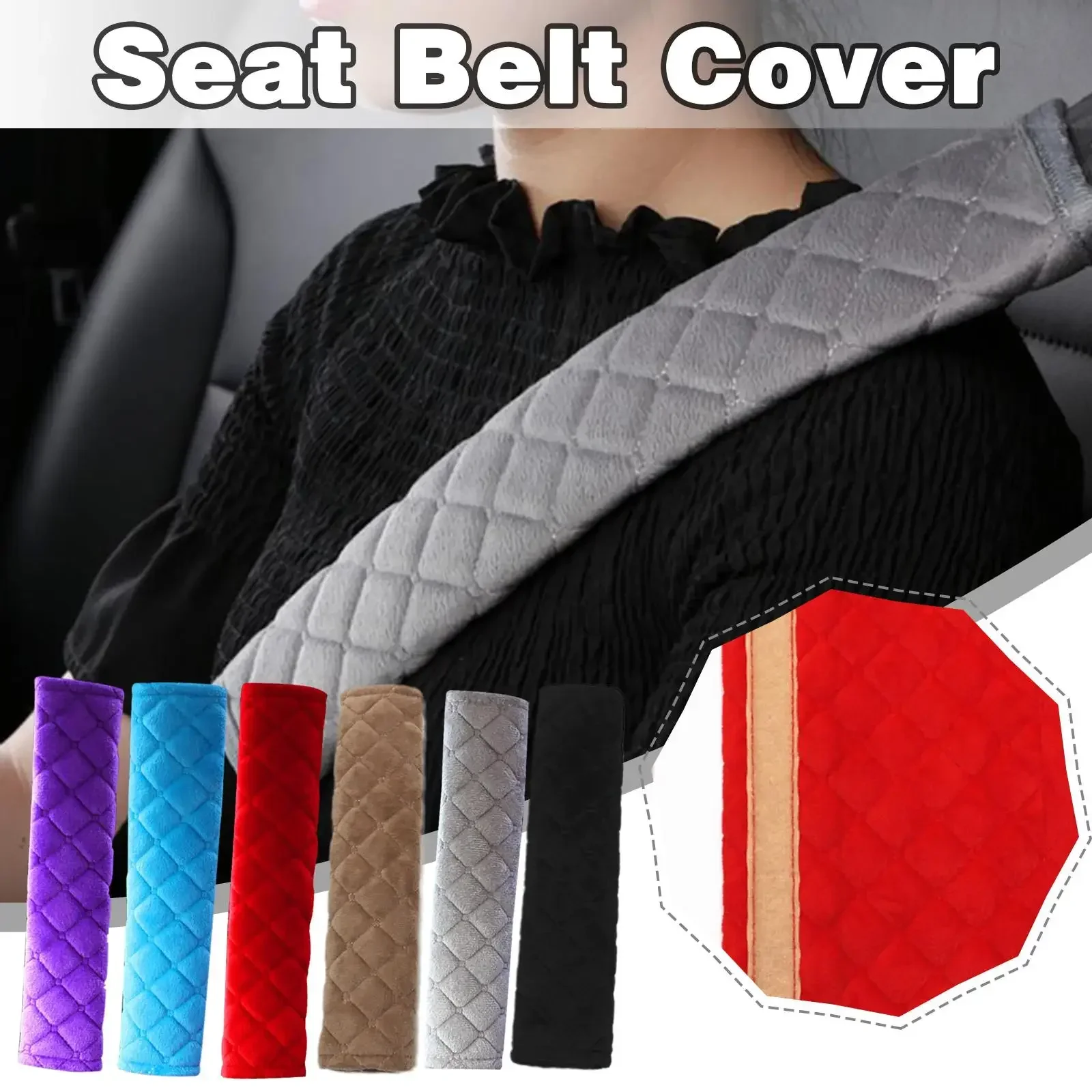 

Universal Car Seat Belt Cover Adjustable Plush Car Safety Belt Cover Shoulder Pad for Kids Adults Car Interior Accessories