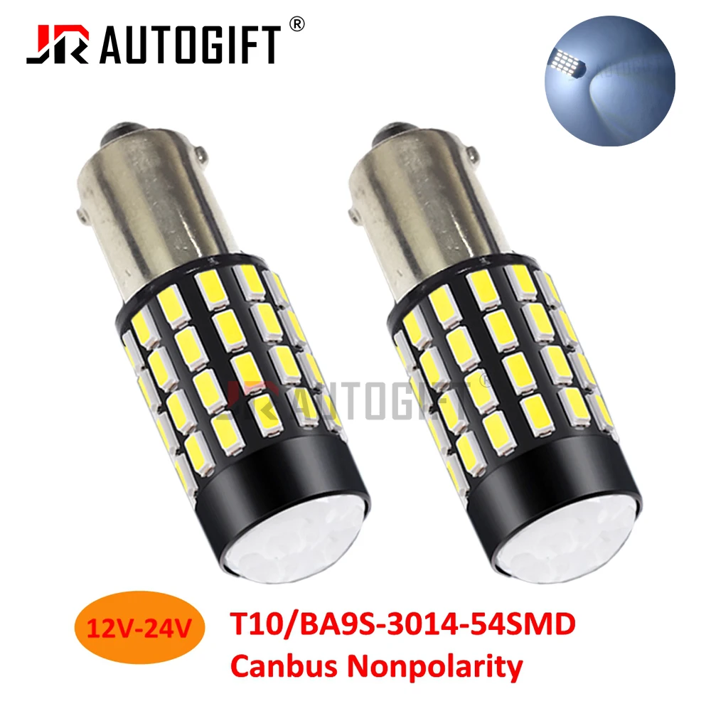 50X لمبات Led صغيرة T10 BA9S 3014 54SMD Canbus ضوء 12 فولت-24 فولت أبيض T11 H6W T4W لا خطأ للقراءة الداخلية مصباح قبة للشاحنة #3