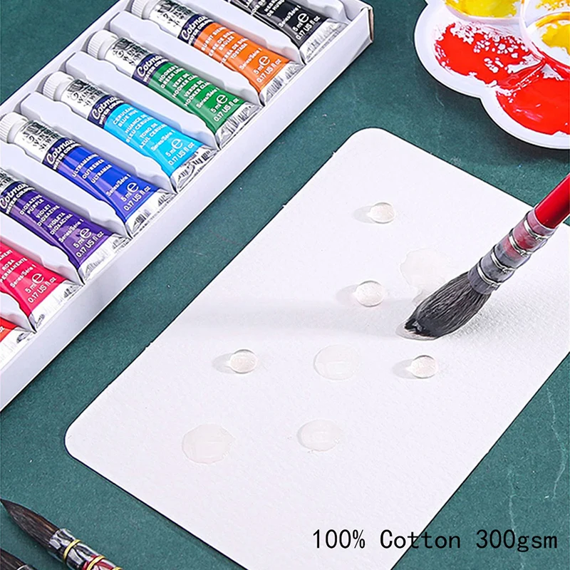 Potentate Watercolor Book Artist-grade Cotton A6 Rough-grained Watercolor Paper 300g Postcard Tin Box Travel Sketch Art Supplies