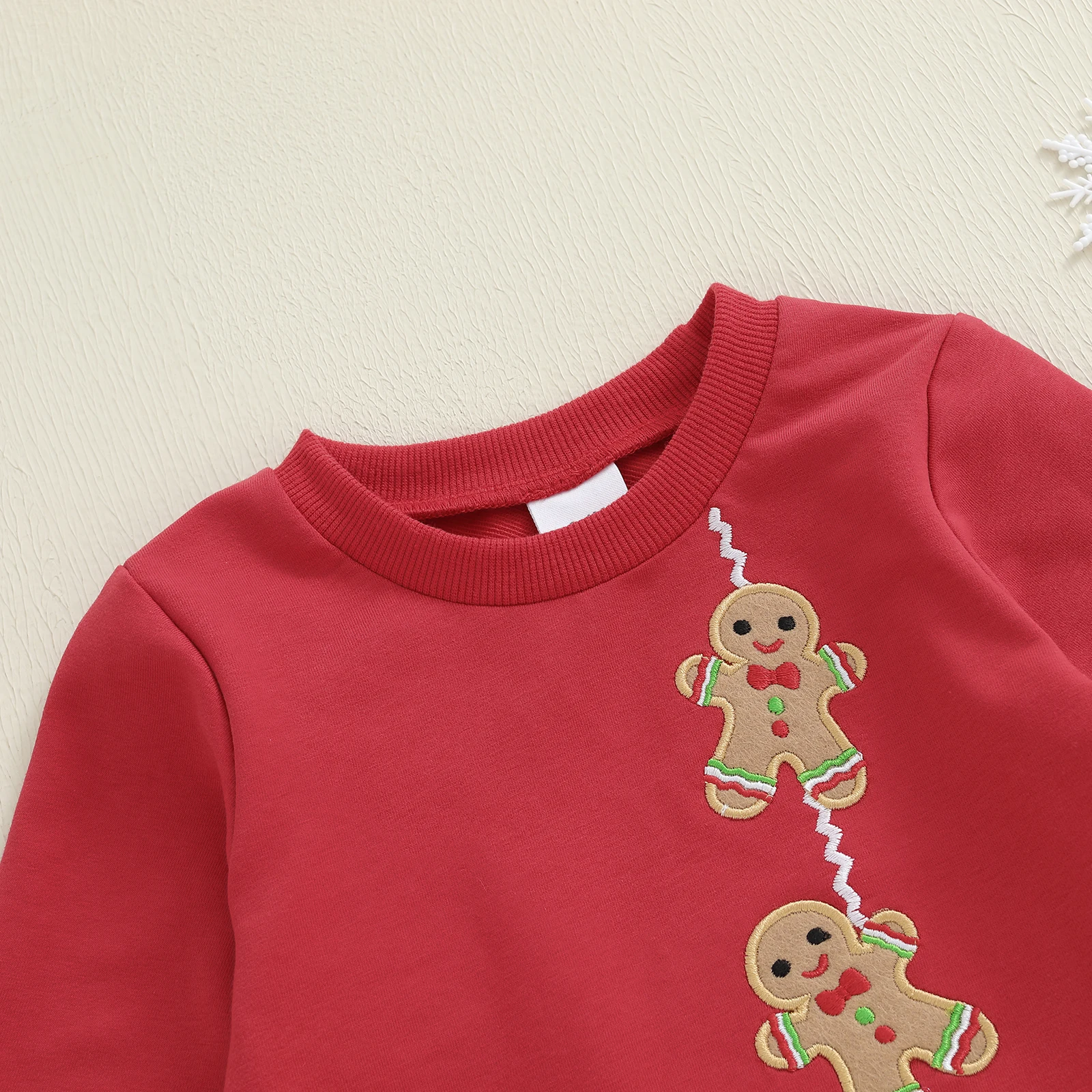 طفل رضيع ملابس عيد الميلاد طويلة الأكمام الزنجبيل رجل التطريز قمم + السراويل قطعتين مجموعة ملابس طفل صغير #4