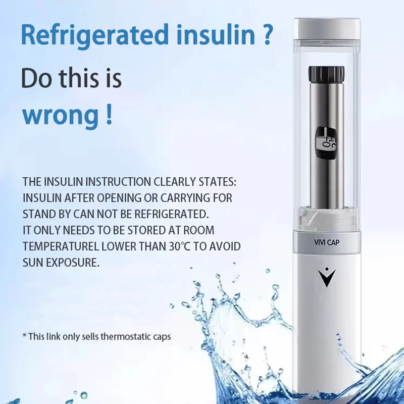 Insulin thermostatic pen cap portable small refrigerator