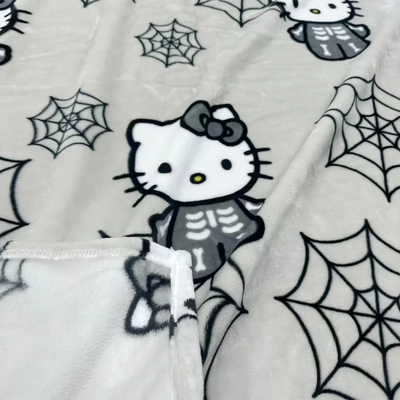 Hello Kitty Halloween Blanket Sanrio Winter Thickened Blanket Anime Kids Room Decor Quilt Flannel Soft Comfortable Bed Sheets