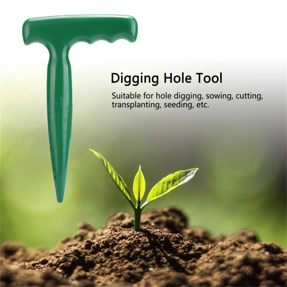 Nursery Hole Punch Transplanting Sowing Durable Green Practical Planted Tool Soil Puncher Drilling Cutting Home Solid Digging