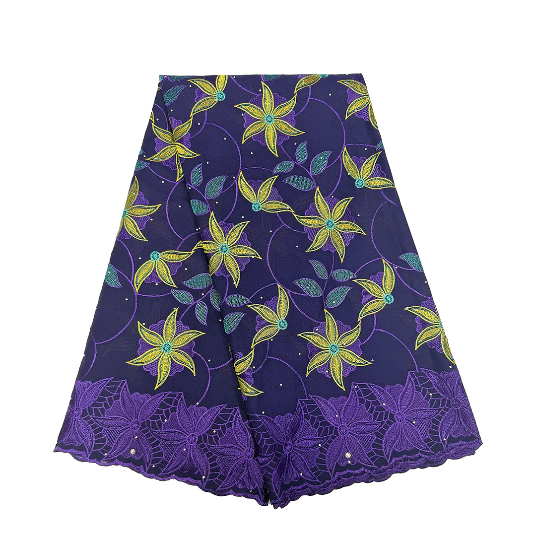 Новейший дизайн, африканская хлопковая кружевная ткань, 5 ярдов, швейцарская вуаль, кружевная вышивка, хлопковая ткань для женщин, шить свадебные платья