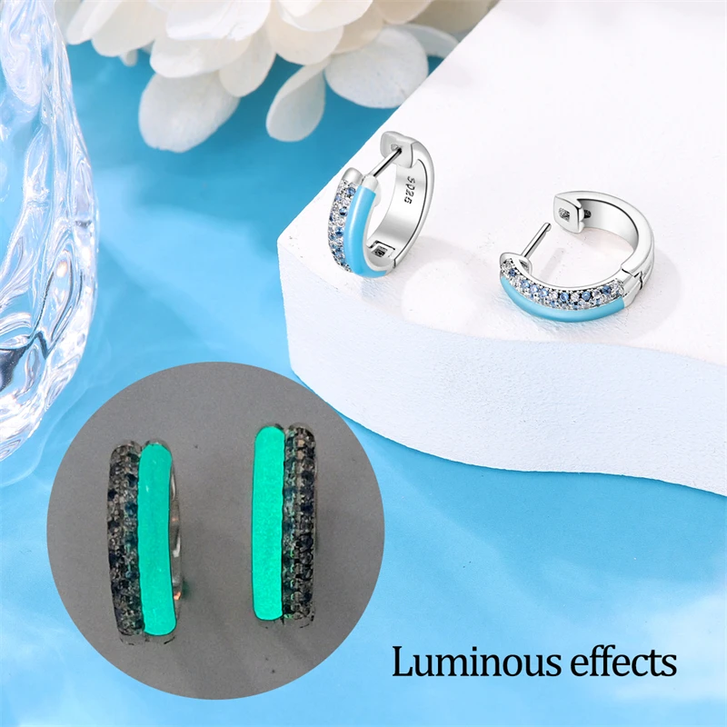 أقراط على شكل مخلب قطة مضيئة للنساء ، فضة استرلينية 925 ، قلب ملون لطيف ، هدايا مجوهرات لحفلات الكريسماس ، موضة