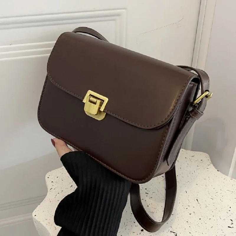 Luxury Designer New Womenโs PU Leather Shoulder Bag Trend Brand Small Square Bags Handbag Fashion Messenger Bags Underarm Bag