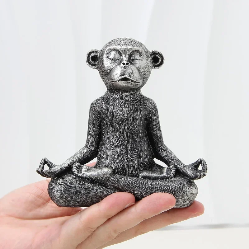 Resin Monkey Figurine for Garden Decoration, Zen Yoga, Sculpture, Home Decor, Indoor Ornaments, Room Decor