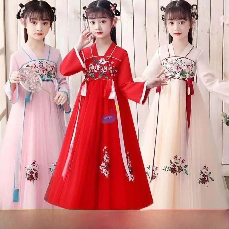 

Princ Sle Sakura Blossom Girl's Hanfu Dr Children's Traditional Chinese Costume Spring Summer Fairy T Little Girl'...