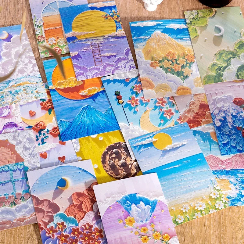 30 Pcs/Set Romantic Overture Series Oil Painting Postcard INS Style illustration DIY Greeting Message Cards Birthday Gift Card