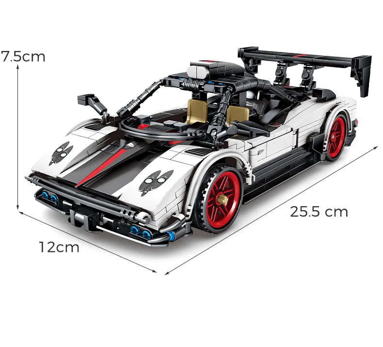 

Technical Supercar Building Block 1:18 Scale Super Sports Car Zonda Model Pull Back Vehicle Construction Brick Toys For Gifts