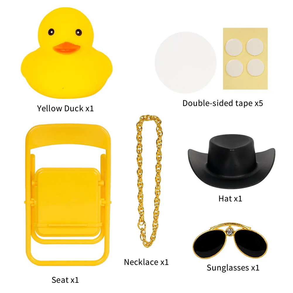 Figurine Canard Jaune Tricoté – Décoration De Voiture Tête Mobile – Cadeau Original Pour Homme Et Femme