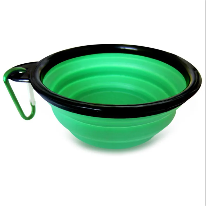 Pet dog cat feeding water folding bowl with buckle pet outdoor portable utensils universal equipment 1pcs