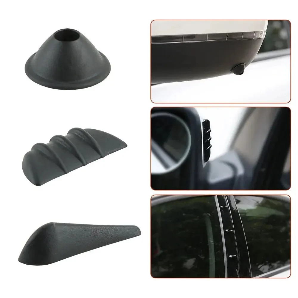 10PCS Black Car Body Deflector Spoiler Sticker Car Roof Anti-collision Strips Kit Vortex Generator Fairing Strips Auto Product