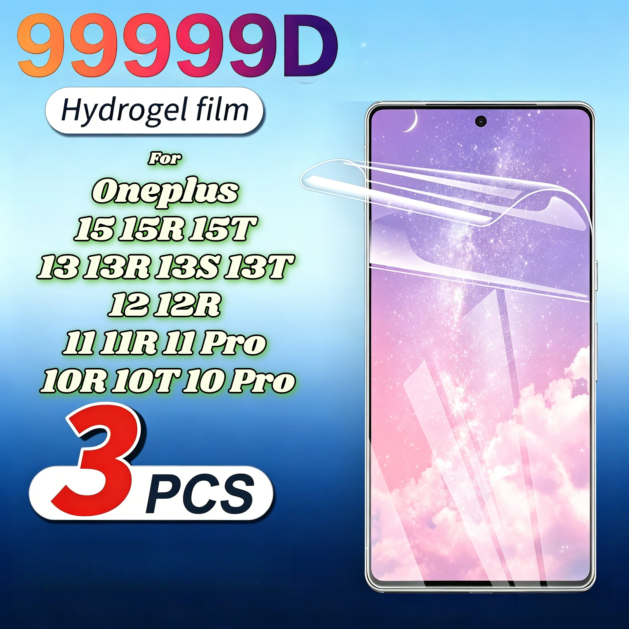 

3 Pack Hydrogel Films For Oneplus 15 13 12 11 10 R Screen Protector For Oneplus 15 13 10 T 13S 11 10 Pro Series Soft TPU Films